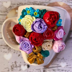 ЧАША САКСИЯ С ЦВЕТЯ