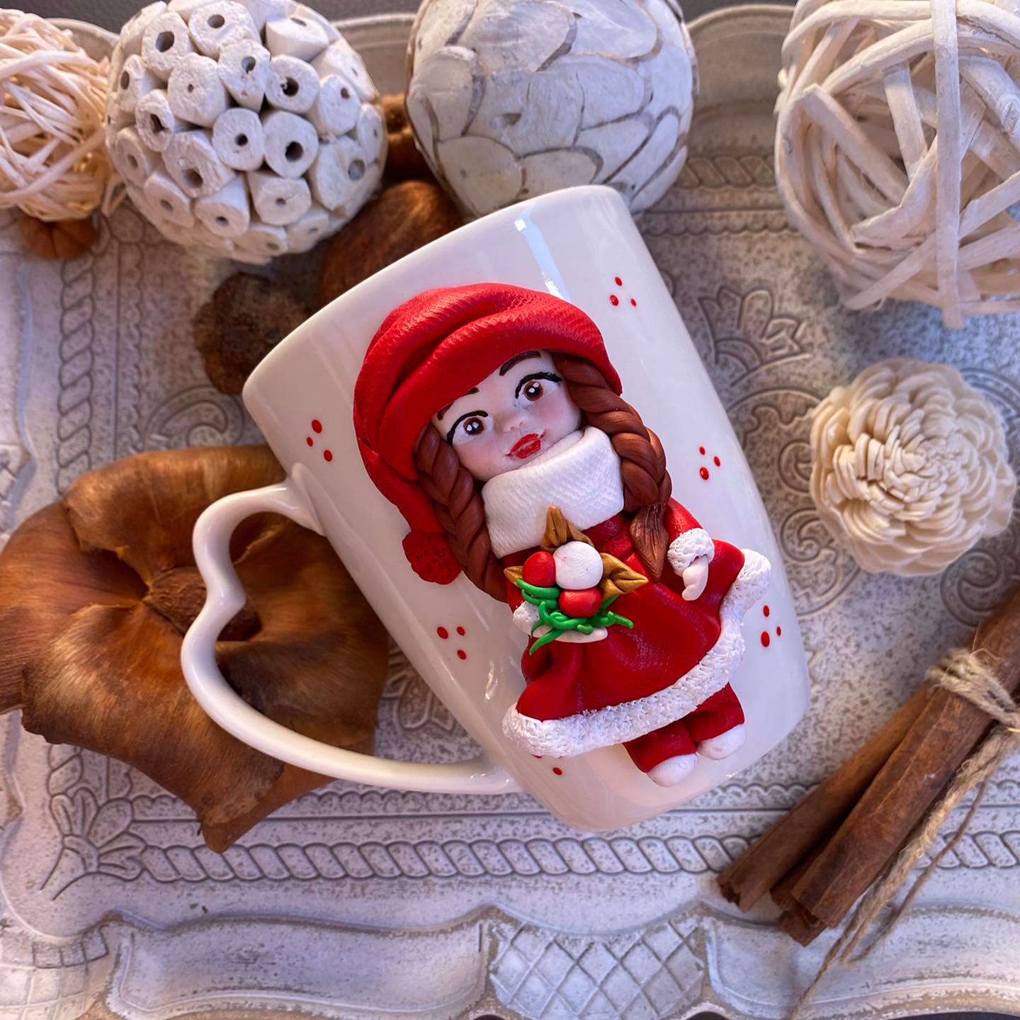 Чаша "Коледно момиче", 325 мл.